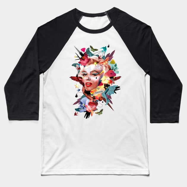 Marilyn Monroe tribute Baseball T-Shirt by VALENTINA BROSTEAN